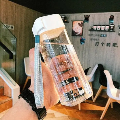 Butelka na wodę kwadratowa - Biały / 600ml