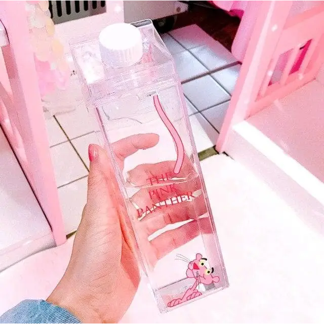 Butelka na wodę wzór różowej pantery - Maybella.pl