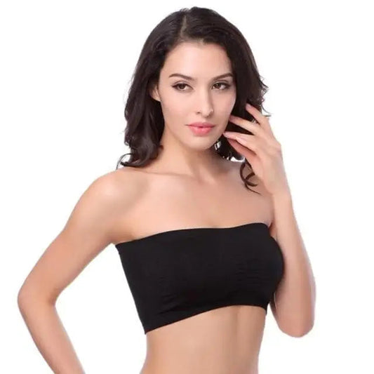 Czarny Biustonosz bandeau profilowany