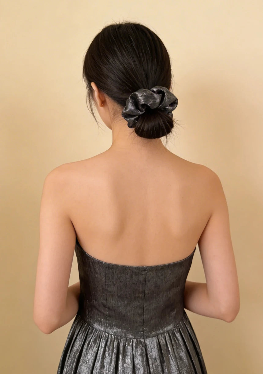 Frotka do włosów scrunchie połyskująca