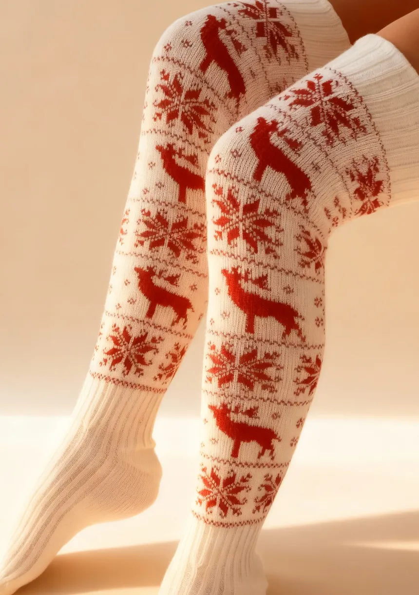 Świąteczne skarpety zakolanówki