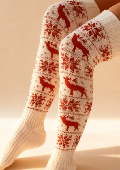 Świąteczne skarpety zakolanówki