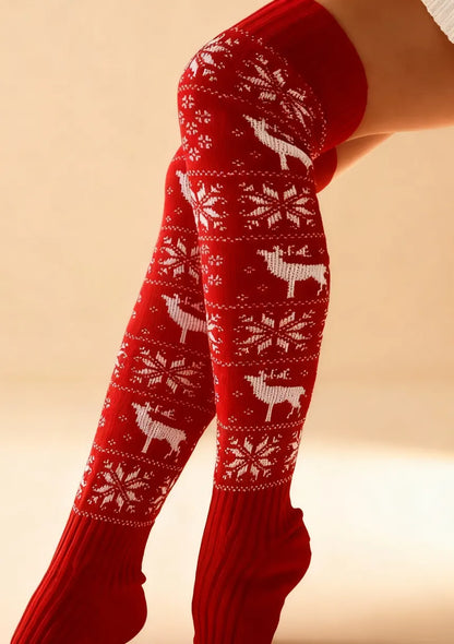 Świąteczne skarpety zakolanówki