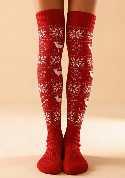 Świąteczne skarpety zakolanówki