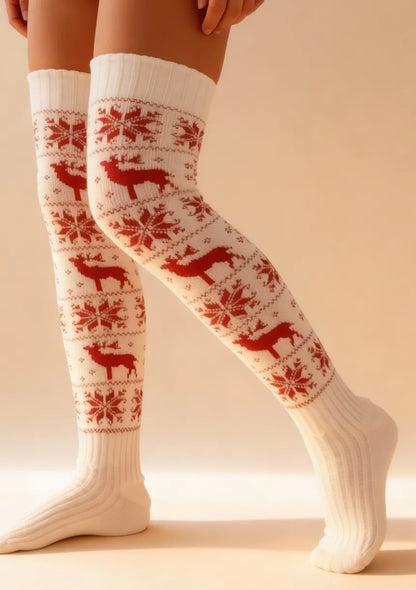 Świąteczne skarpety zakolanówki