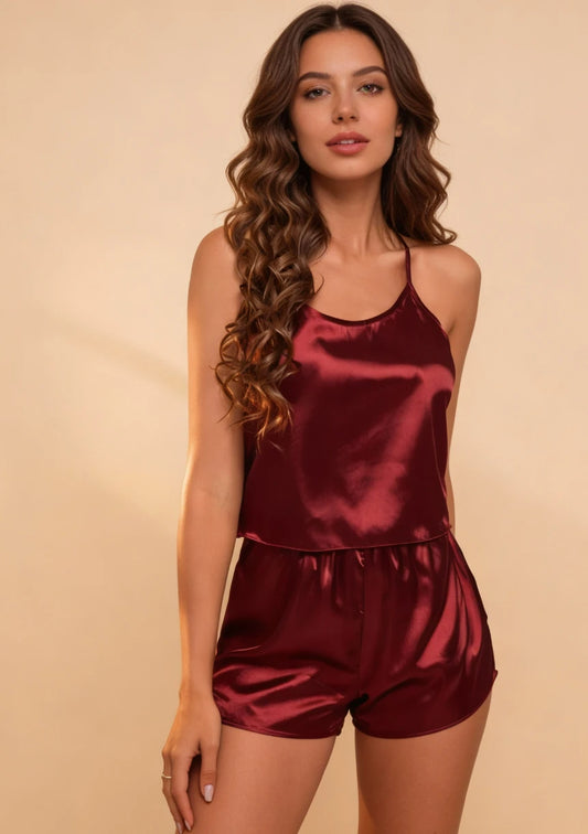 Piżama damska satynowa