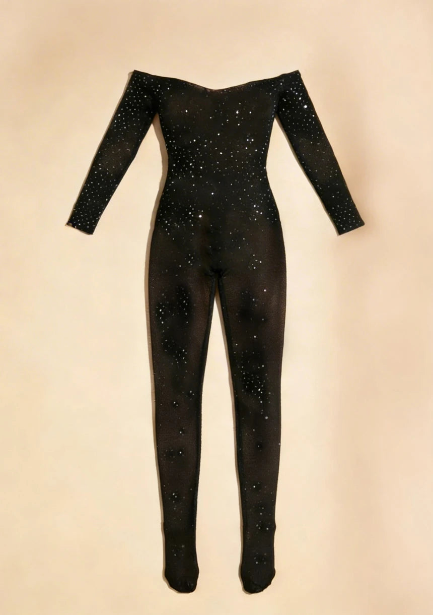 Bodystocking kabaretkowe z długimi rękawami