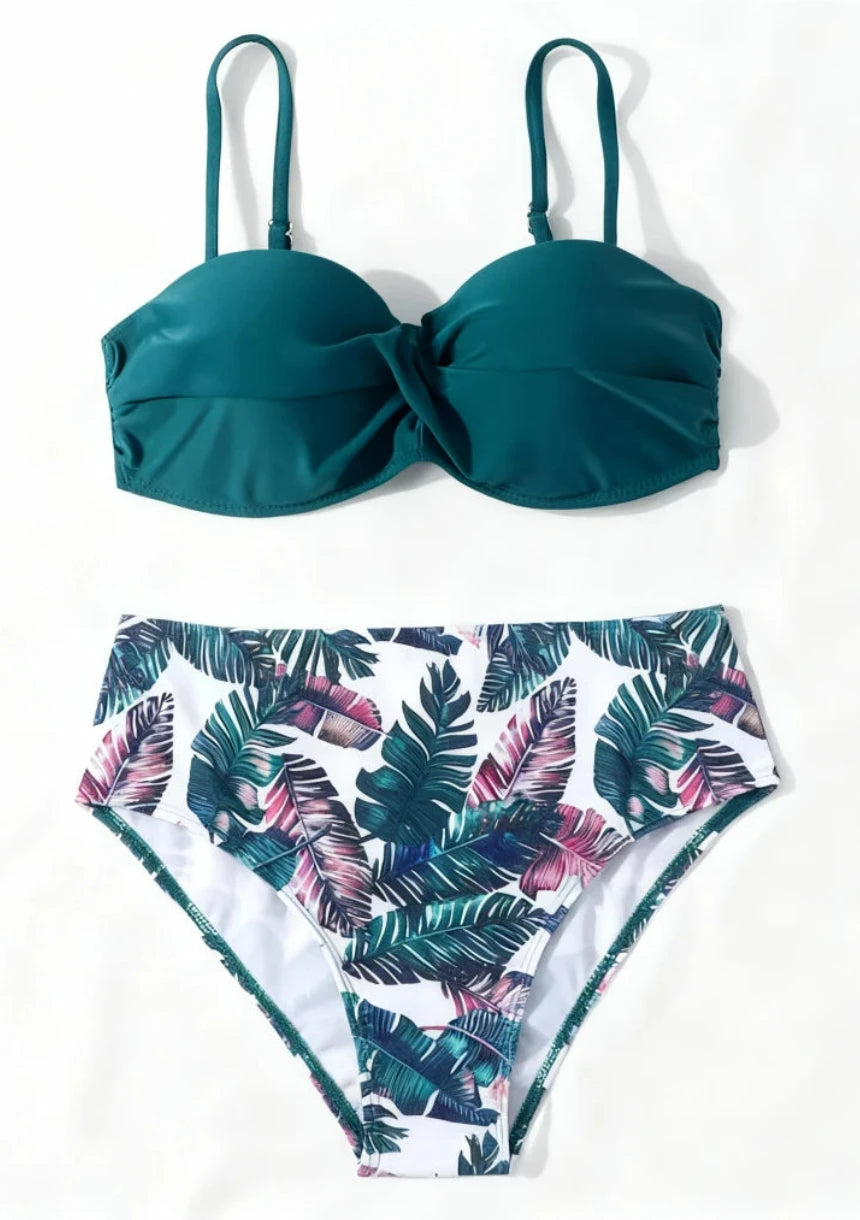 Strój kąpielowy dwuczęściowy z gładką górą