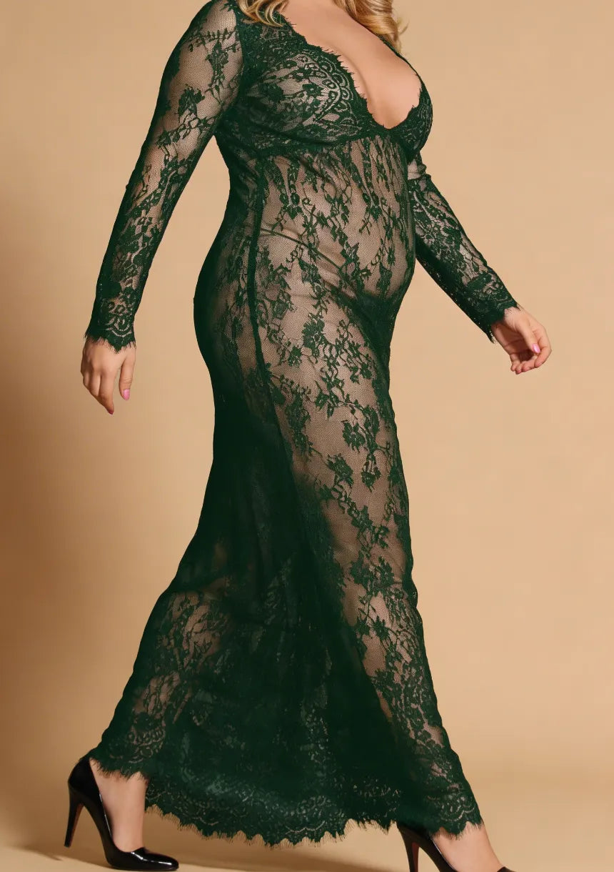 Długa koronkowa koszula nocna