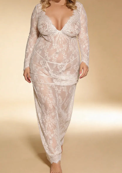 Długa koronkowa koszula nocna