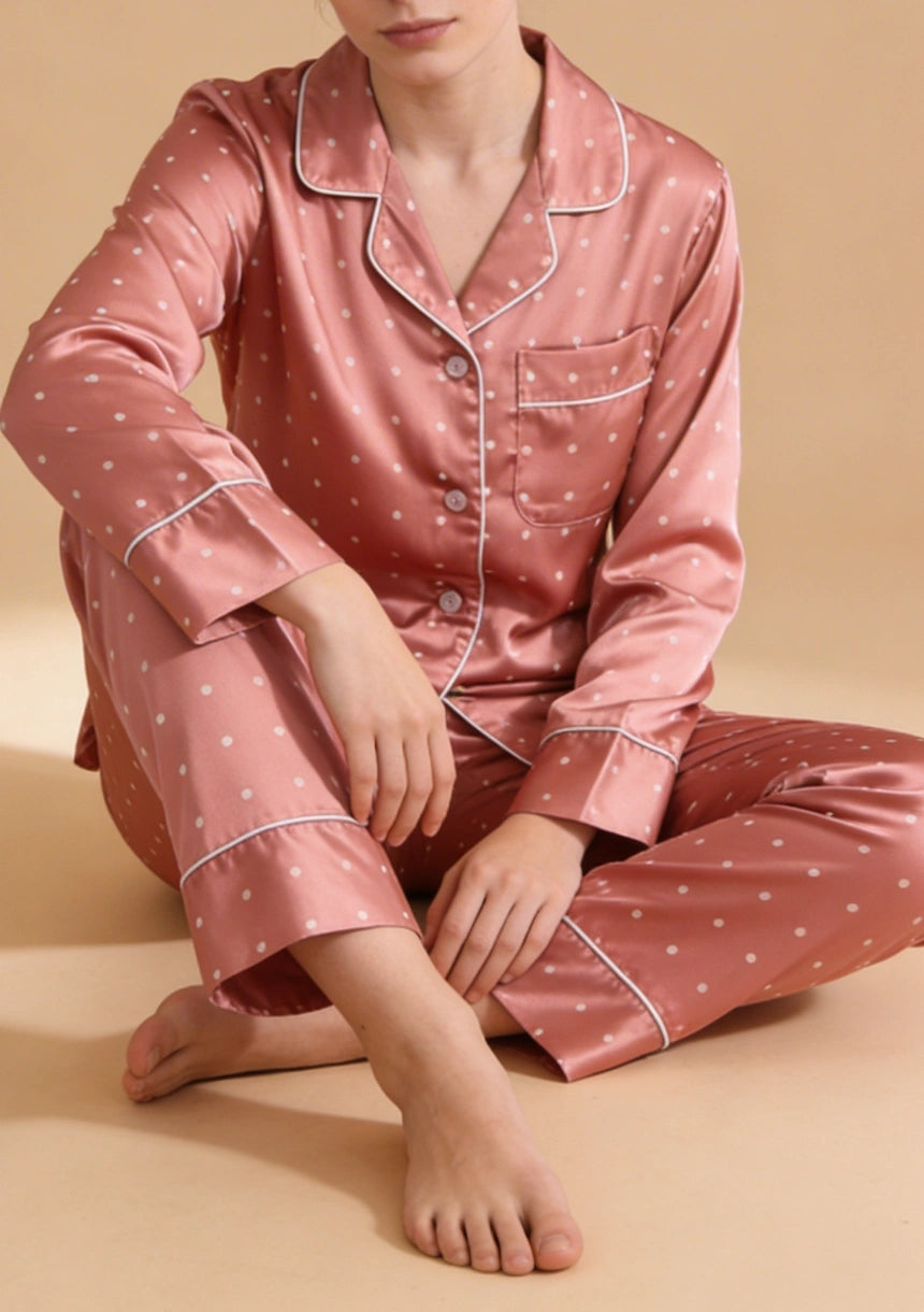 Klasyczna piżama damska z koszulową górą