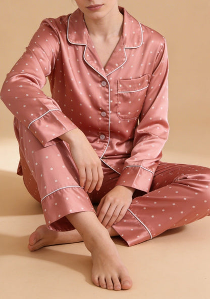 Klasyczna piżama damska z koszulową górą