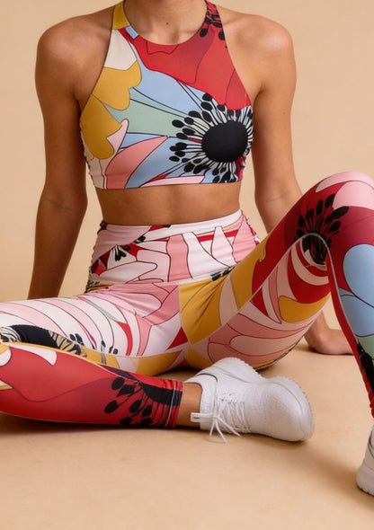 Sportowy komplet w kwiaty