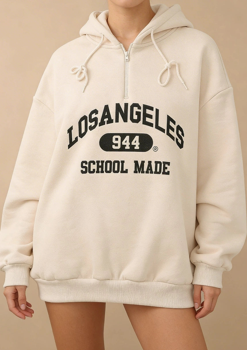 Luźna bluza oversize z napisem Los Angeles