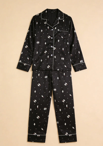 Klasyczna piżama damska z koszulową górą