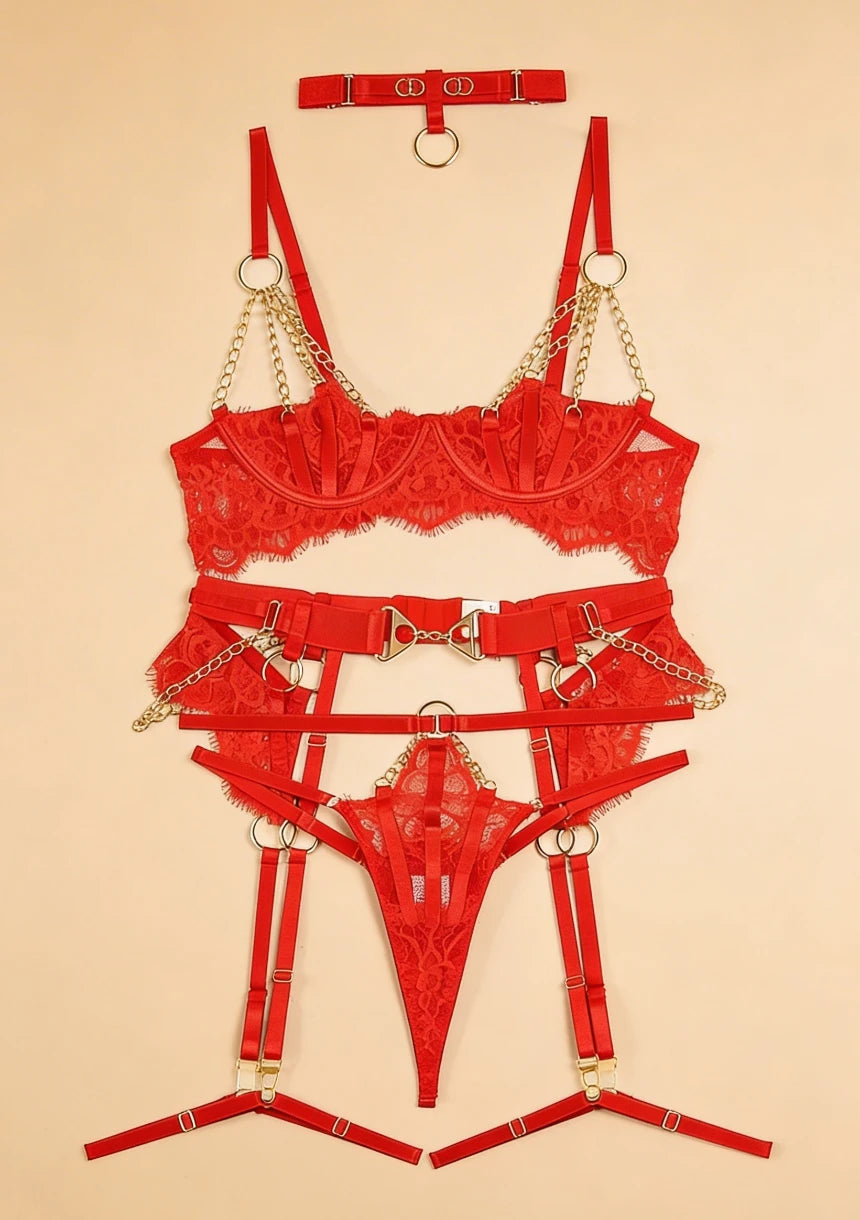 Komplet bielizny z półotwartymi miseczkami