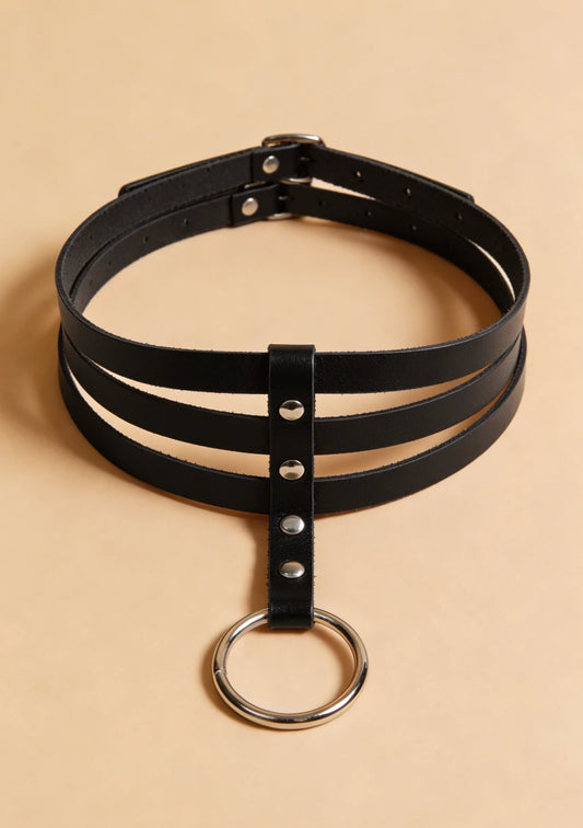 Choker harness z centralnym pierścieniem