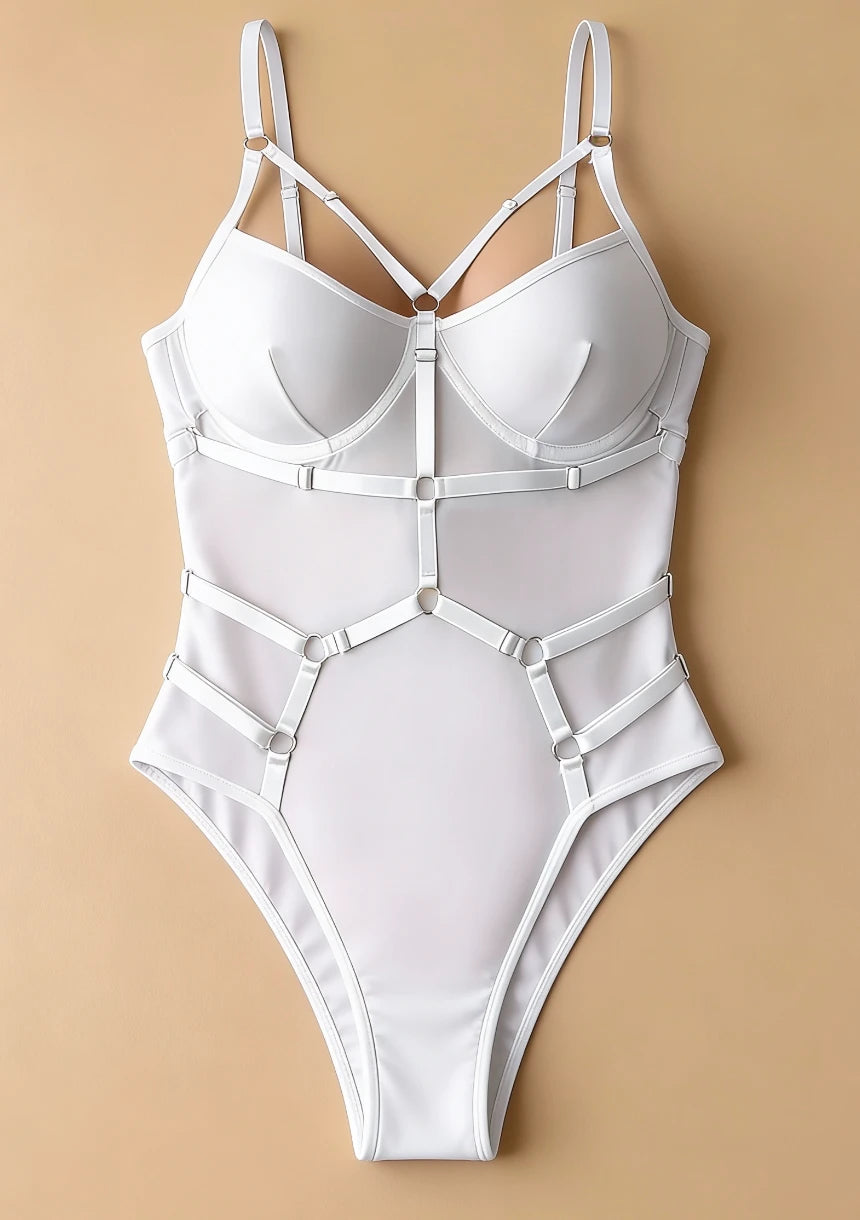 Siateczkowe body z wycięciem na plecach