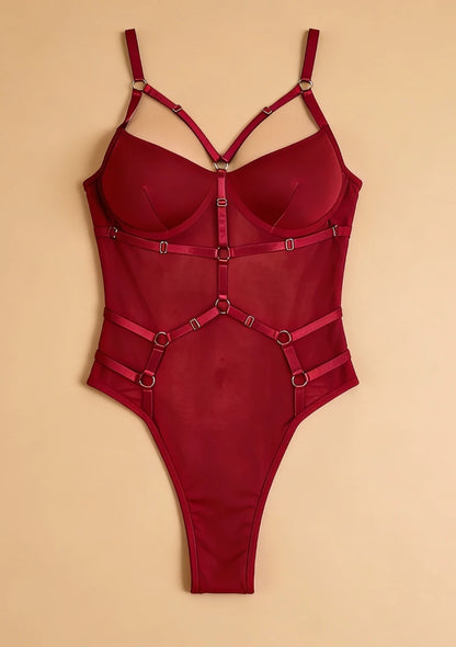 Siateczkowe body z wycięciem na plecach