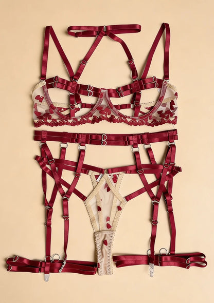 Komplet bielizny z odważnymi otwartymi miseczkami