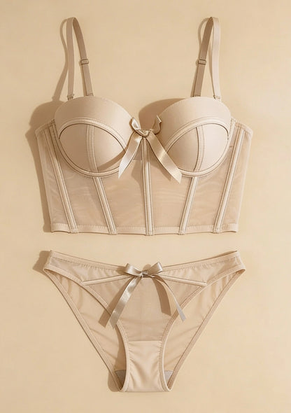 Komplet bielizny damskiej z gorsetową górą