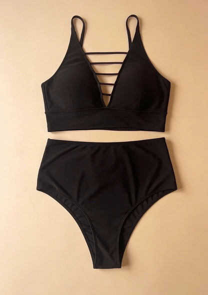 Dwuczęściowy strój kąpielowy plus size z regulowanymi ramiączkami