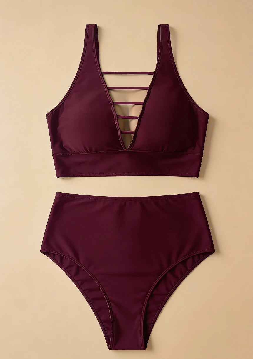Dwuczęściowy strój kąpielowy plus size z regulowanymi ramiączkami