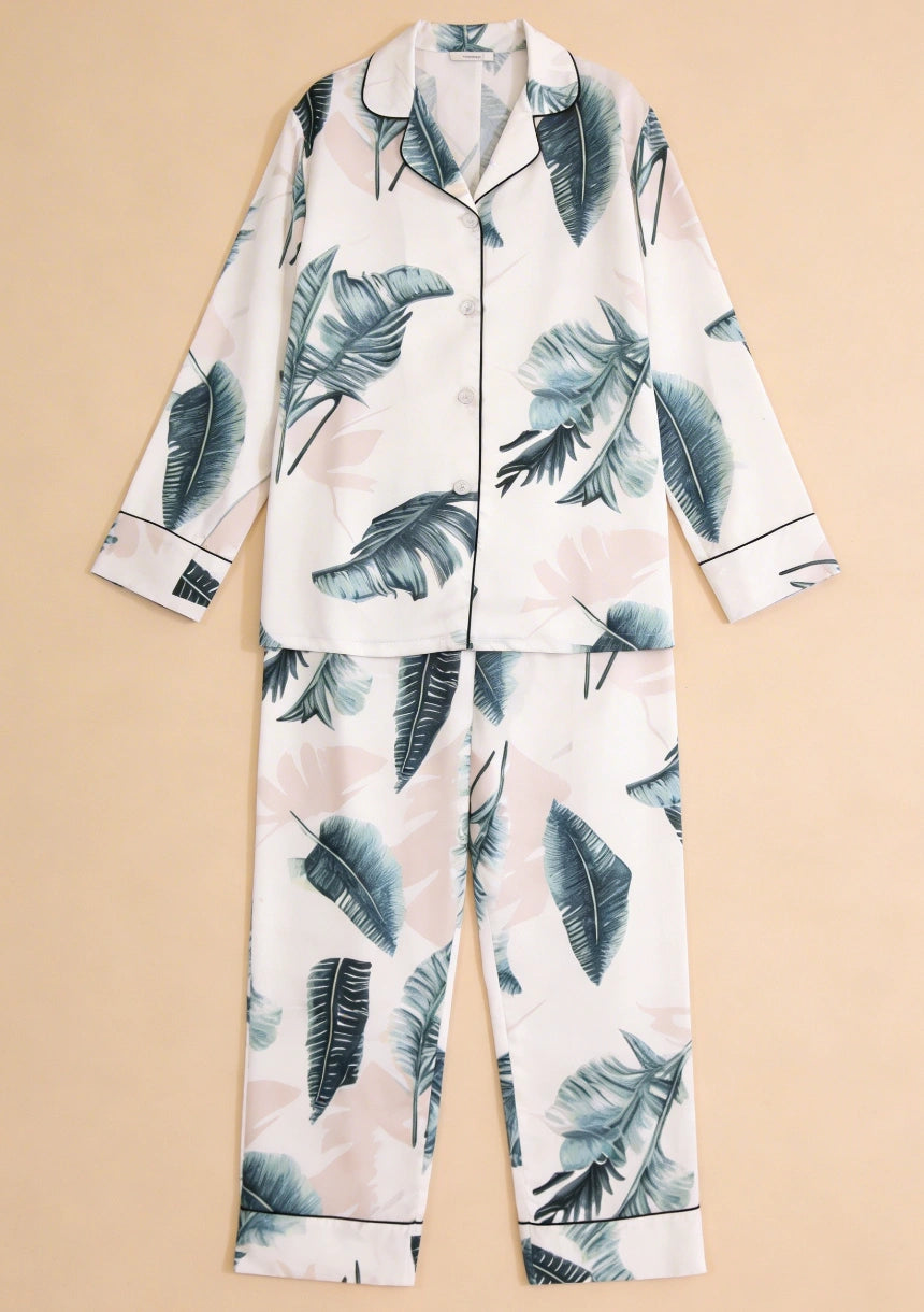 Piżama damska z koszulową górą