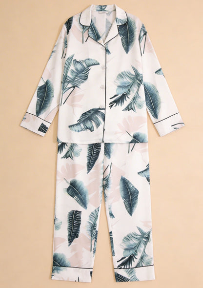 Piżama damska z koszulową górą