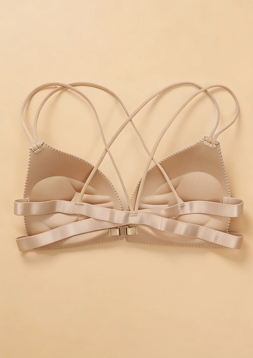 Biustonosz push-up ze skrzyżowanymi na plecach ramiączkami