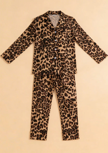 Koszulowa piżama damska w panterkę