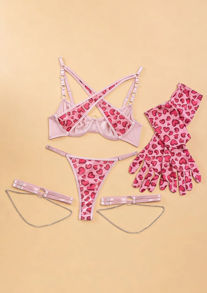 Siateczkowy komplet bielizny z regulowanymi elementami