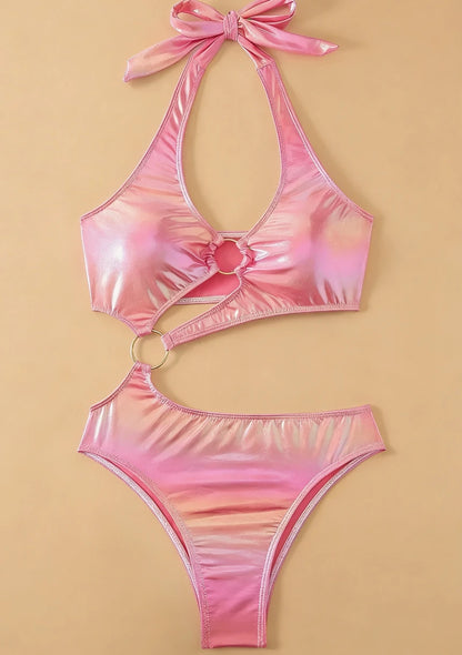 Stylowy monokini z wiązaniem na szyi