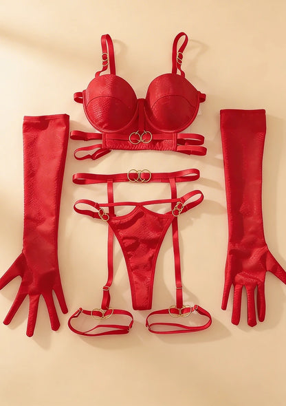 Komplet bielizny z pasem do pończoch