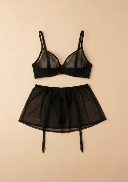 Komplet bielizny z przezroczystym materiałem