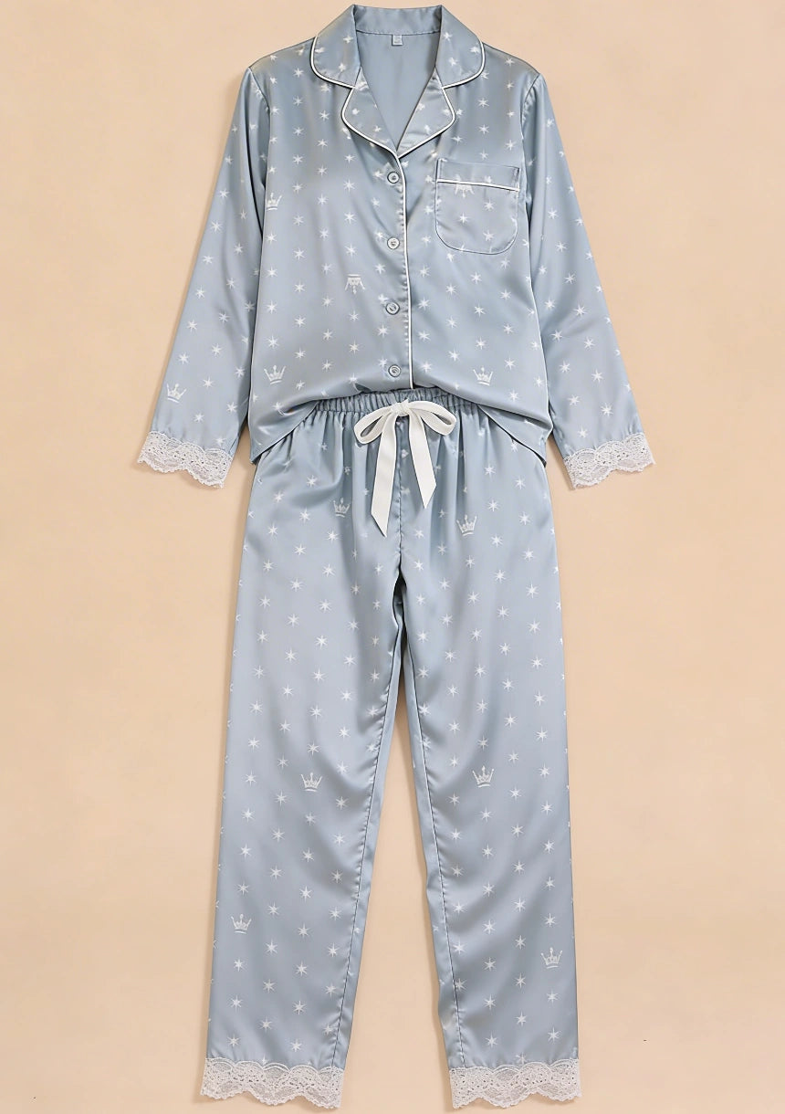 Koszulowa piżama damska z motywem gwiazdek