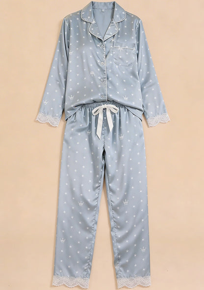 Koszulowa piżama damska z motywem gwiazdek