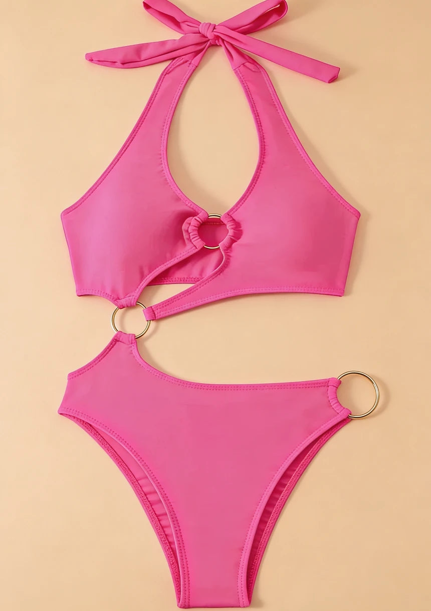 Stylowy monokini z wiązaniem na szyi