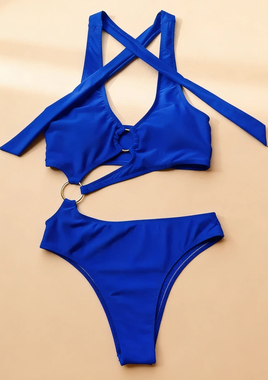 Stylowy monokini z wiązaniem na szyi