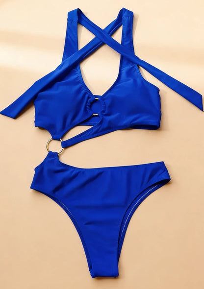 Stylowy monokini z wiązaniem na szyi