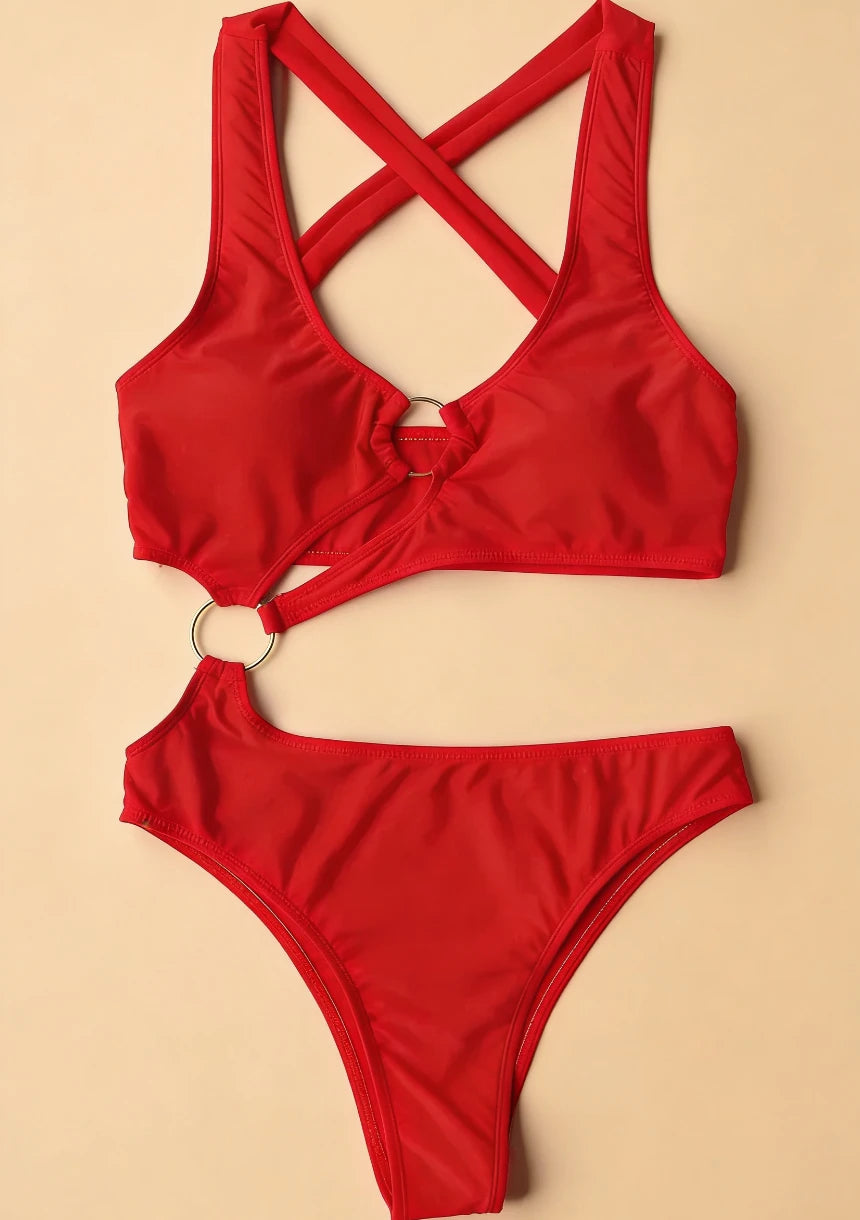 Stylowy monokini z wiązaniem na szyi