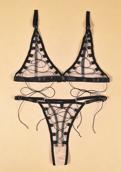 Komplet bielizny z przezroczystym materiałem