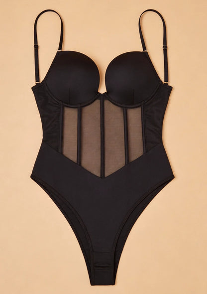 Body gorsetowe z zapięciem w kroku