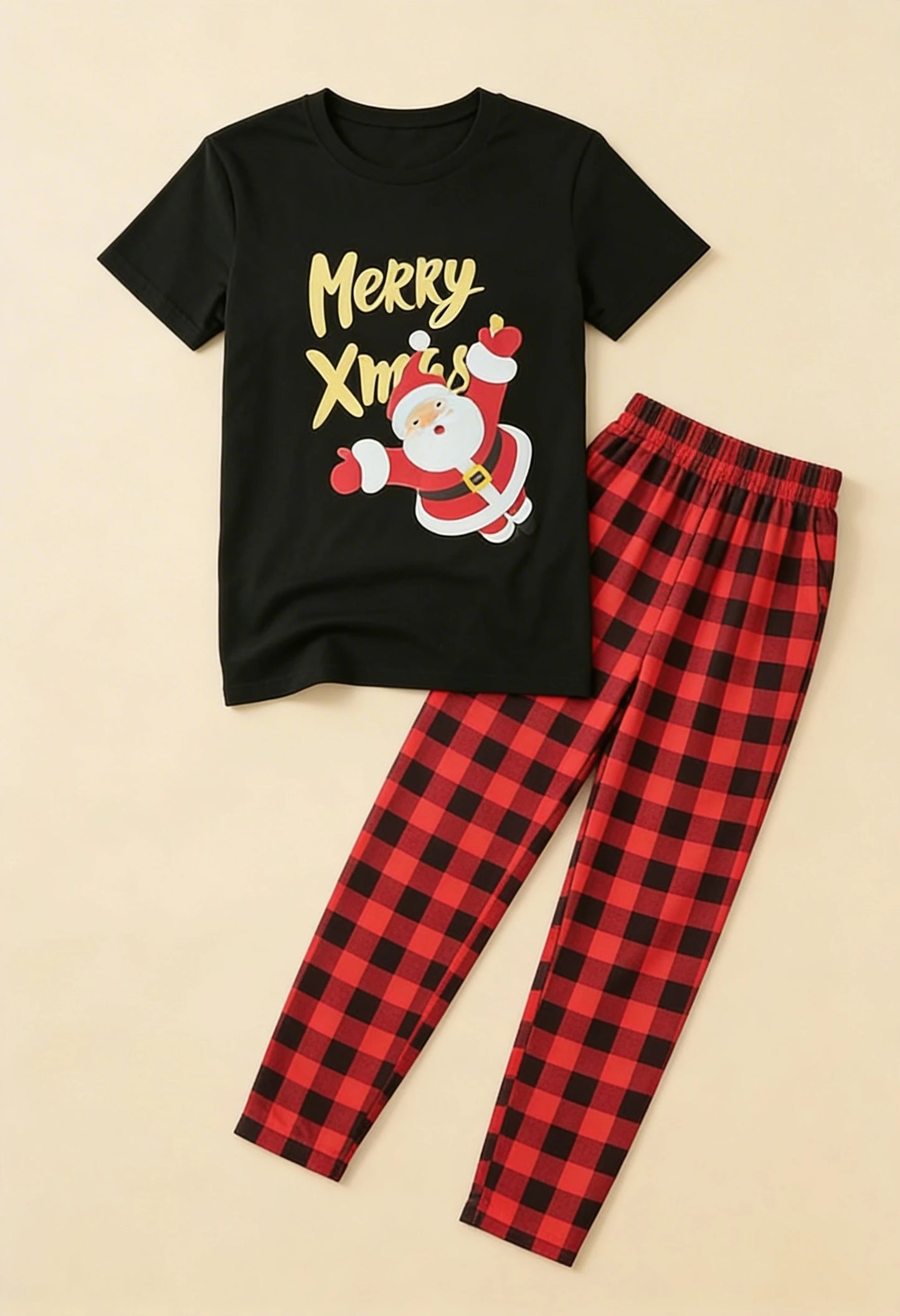 Świąteczna piżama damska z krótkim rękawem