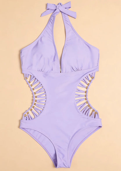 Monokini z wiązaniem na szyi