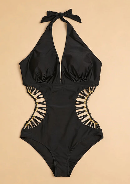 Monokini z wiązaniem na szyi