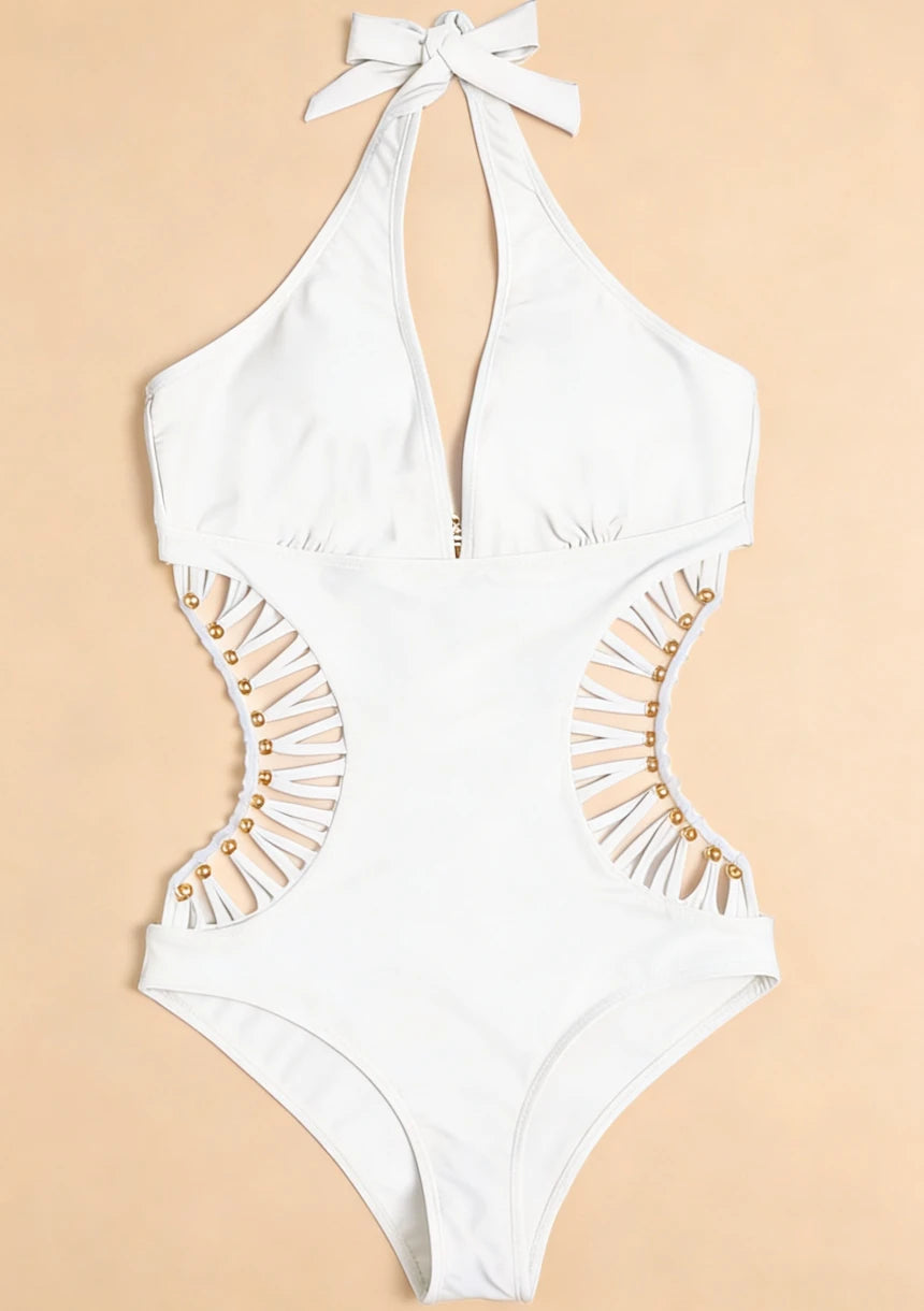 Monokini z wiązaniem na szyi