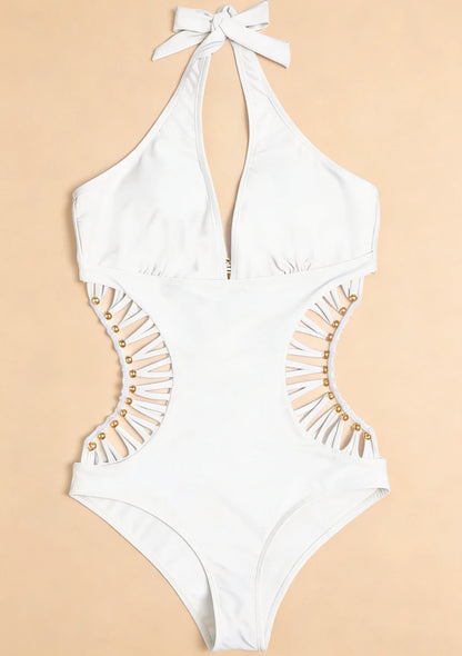 Monokini z wiązaniem na szyi