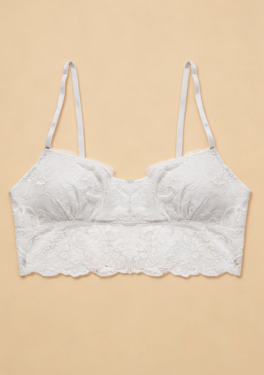 Biustonosz z szerokim pasem koronki