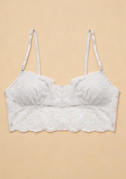 Biustonosz z szerokim pasem koronki